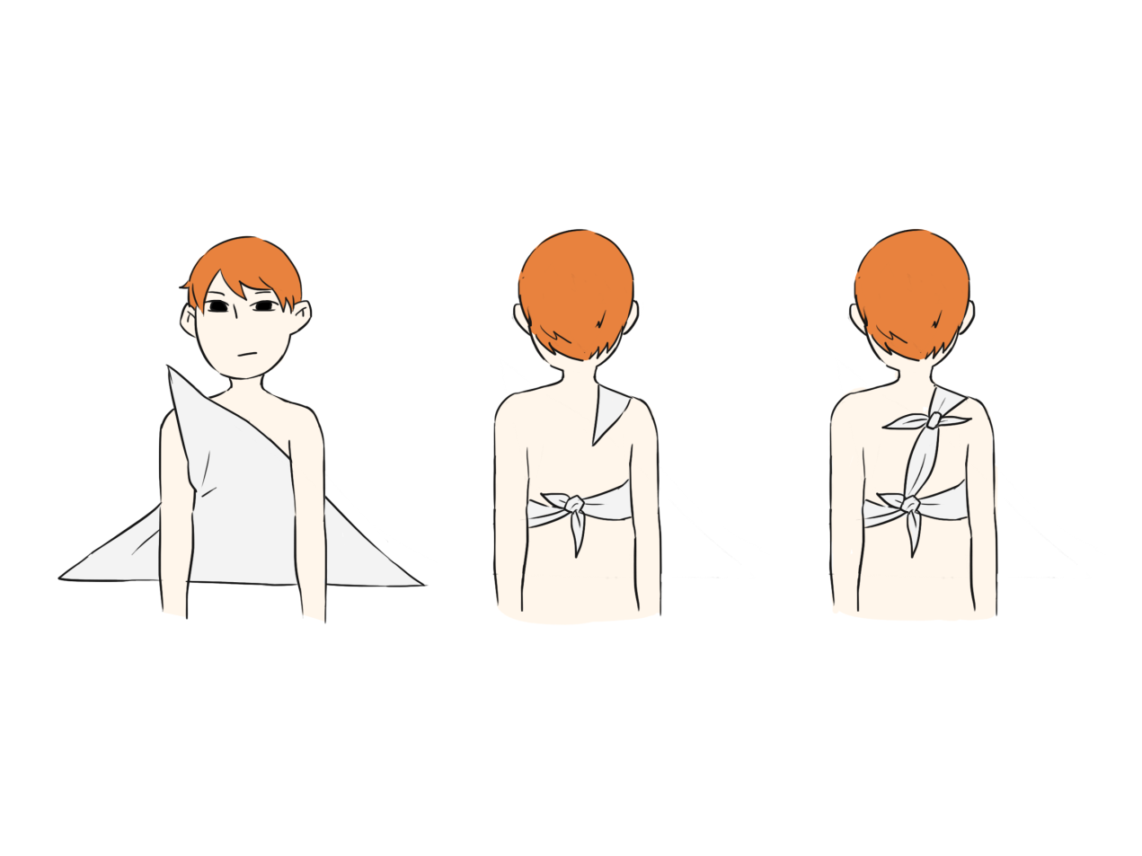 全手掌包扎法 :用于手掌部外伤时,如图所示进行包扎.